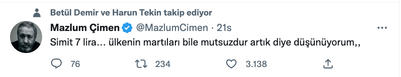 mazlum cimen in simit paylasimi gundem oldu